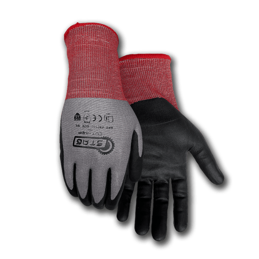 black nitrile glove stag logo cut resistant puncture proof