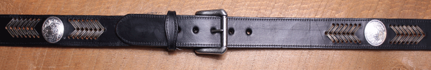 Mens Leather Belt B4575S – 1.5" Black Oil-Tanned Leather Belt