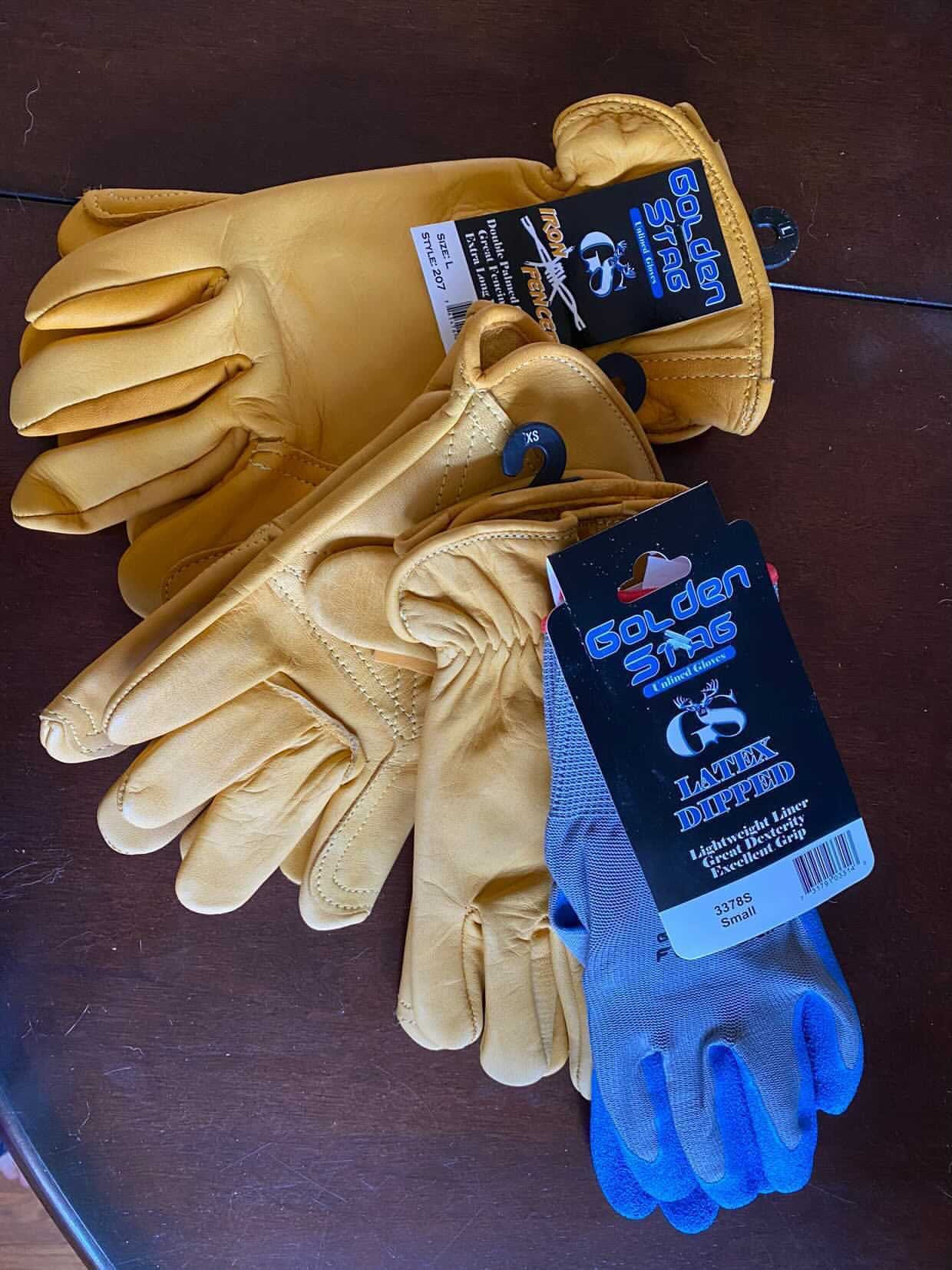 Iron Fencer Work Glove 207 Cowhide Leather Golden Stag Gloves womens kids construction gloves working gloves