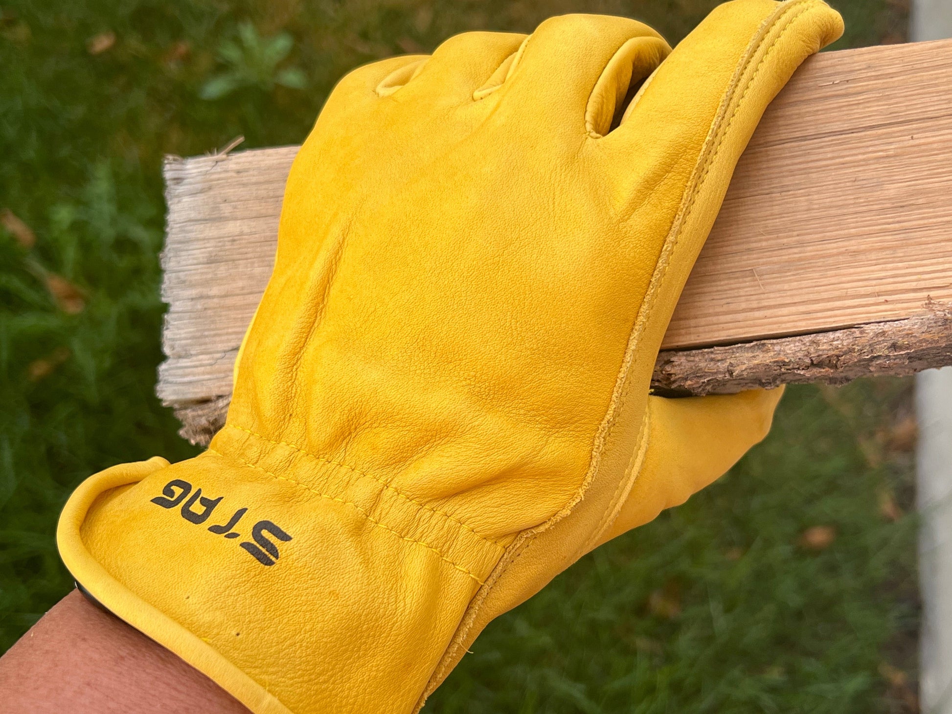stag leather work gloves camping bushcraft gardening outdoor yard work