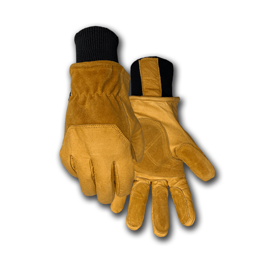 leather glove for winter golden stag glove