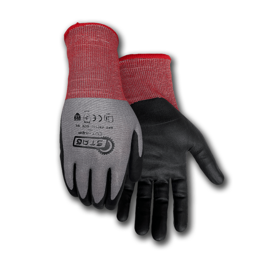 black nitrile glove stag logo