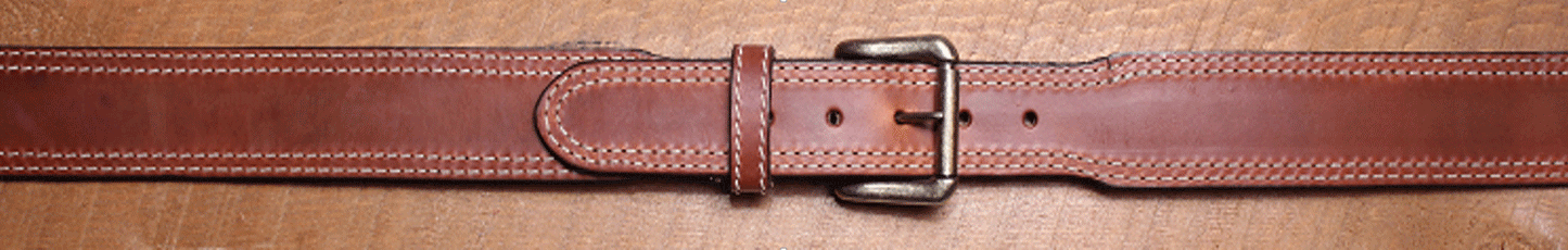 Mens Brown Belt B124 – Tapered Tan Oil-Tanned Leather Belt