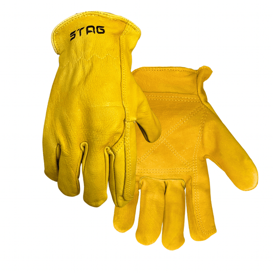 Golden Stag Gloves 707 goatskin leather work gloves with reinforced palm, keystone thumb, and ergonomic fit for durability and comfort—ideal for construction, ranching, and industrial work.