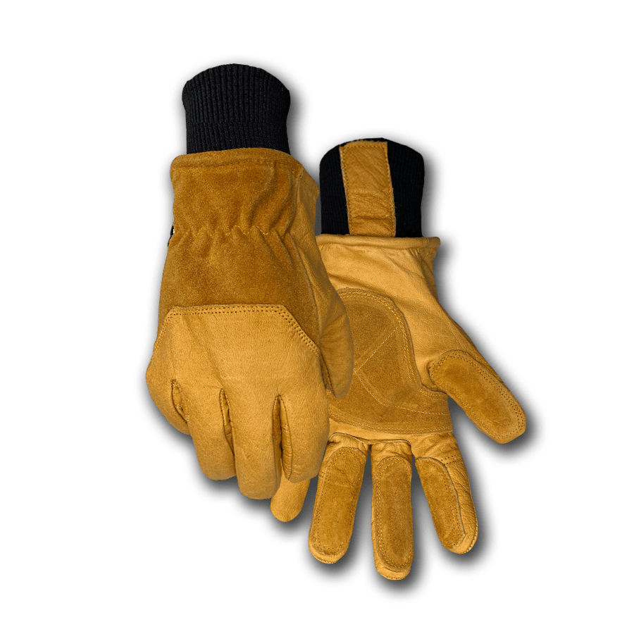 leather glove for winter golden stag glove 