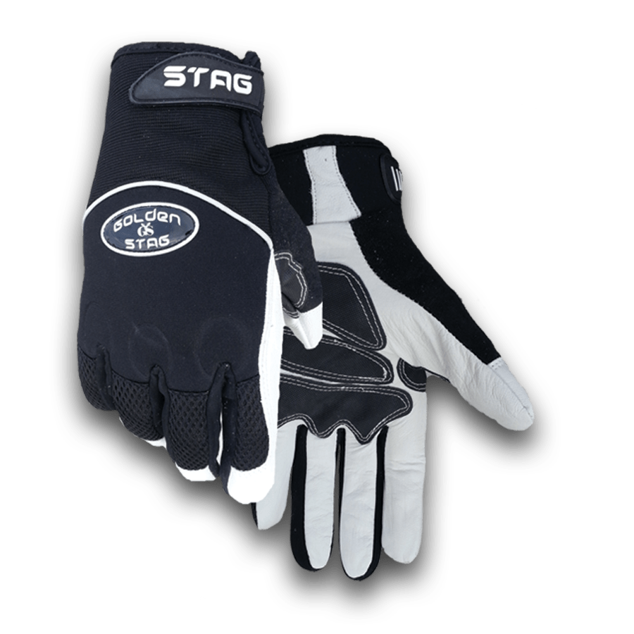 Leather Palm Mechanic Work Glove 16V Golden Stag Gloves